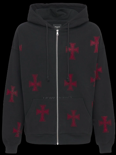 Unknown London Red Cross Zip Up Hoodie – Hypeflare